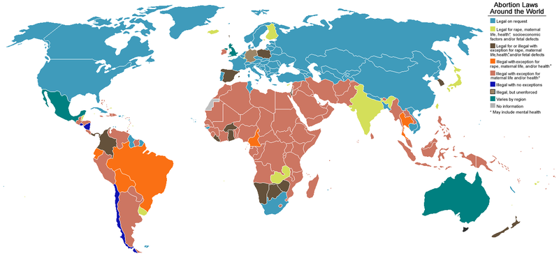 Map of Abortion Laws Worldwide