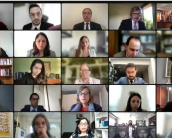 Images of Zoom participants in a hearing of the Inter-American Court of Human Rights